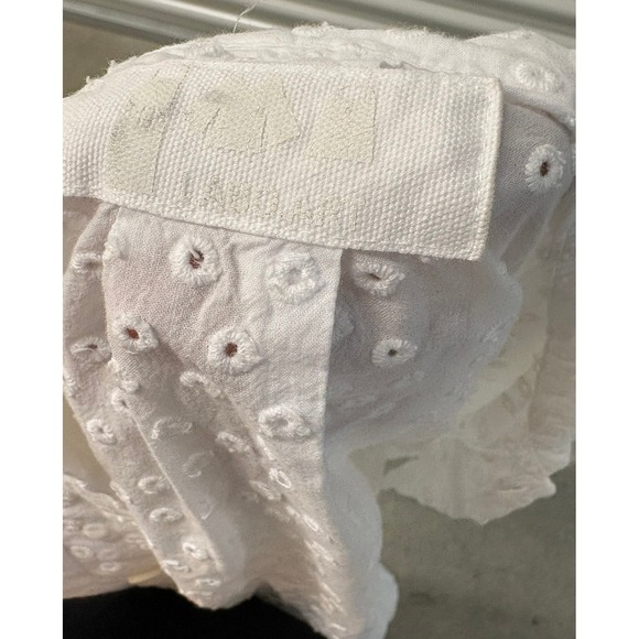 White Eyelet Shirt Labo Art Made in Italy Cotton Button Down Top - Picture 2 of 5